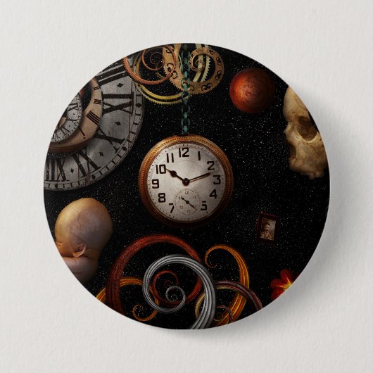 Steampunk - abstrakt - der Anfang und das Ende Button (Vorderseite)