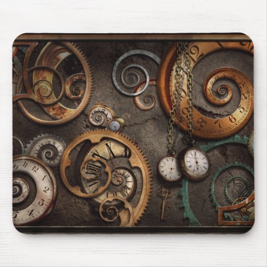 Steampunk - Abstrakt - Zeit ist kompliziert Mousepad (Vorne)