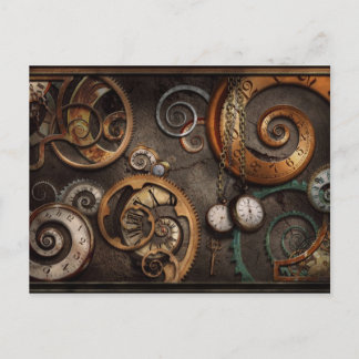Steampunk - Abstrakt - Zeit ist kompliziert Postkarte