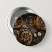 Steampunk - abstrakt - Zeit ist schwierig Button (Vorne & Hinten)
