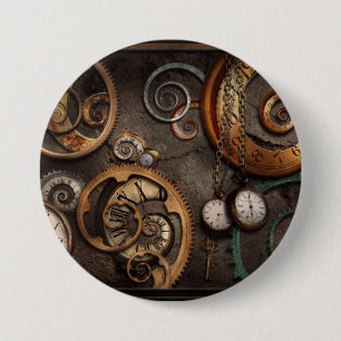Steampunk - abstrakt - Zeit ist schwierig Button