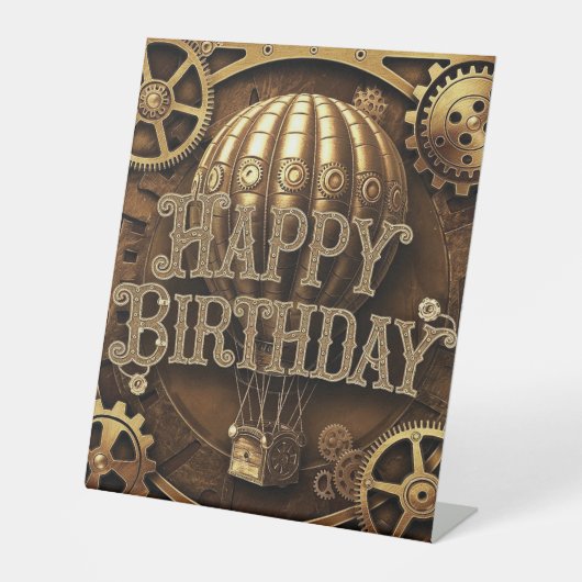 Steampunk Adventure Birthday Design Sockelschild (Vorderseite)