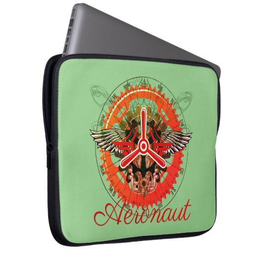 Steampunk Aeronaut, Himmelsmechanik Laptopschutzhülle (Vorne Rechts)