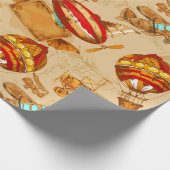 Steampunk-Aeronautik Geschenkpapier (Ecke)