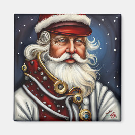 Steampunk Aesthetics Iconic Santa Magnet
