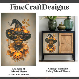 Steampunk African American Hexe F6L Decoupage Seidenpapier