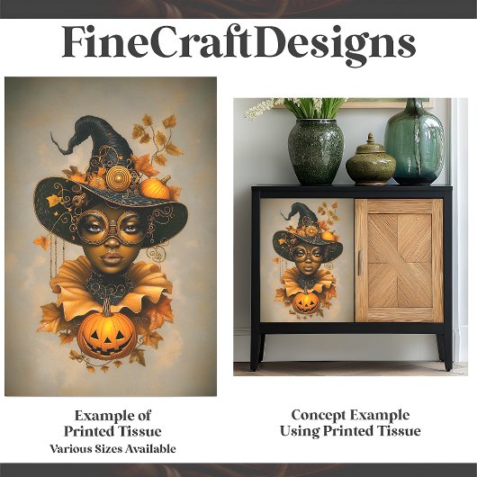 Steampunk African American Hexe F6L Decoupage Seidenpapier