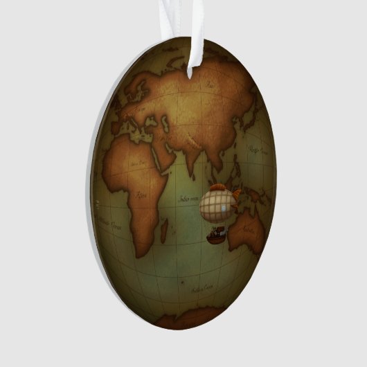 Steampunk Air Travel Neo-Viktorianische Karte des Ornament (Vorderseite)