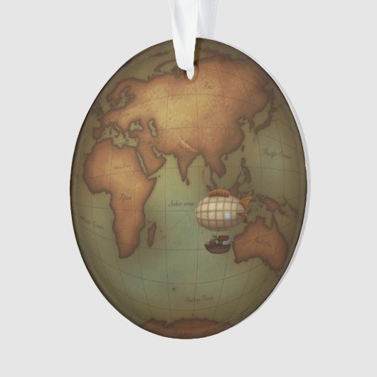 Steampunk Air Travel Neo-Viktorianische Karte des Ornament (Vorderseite)