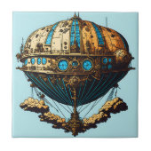 Steampunk Airship Dreams Keramik Tile Fliese (Vorderseite)