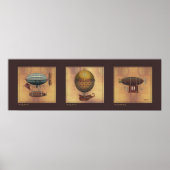 Steampunk Airship Trio of Fantasy Dirigibles Poster (Vorne)