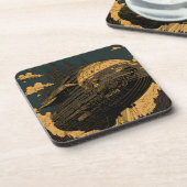 Steampunk Airship Untersetzer - Vintage Elegance (Linke Seite)