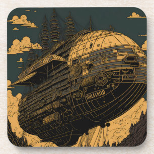 Steampunk Airship Untersetzer - Vintage Elegance
