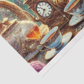 Steampunk Alice and White Rabbit Teatime Decoupage Seidenpapier (Ausschnitt)