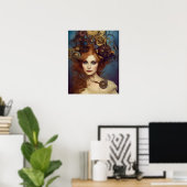 Steampunk Alice Atemberaubend Fantasy Portrait Poster (Heimbüro)