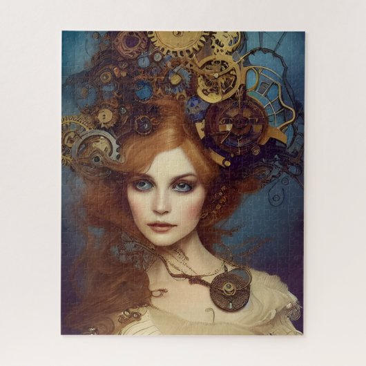 Steampunk Alice Atemberaubend Fantasy Portrait Puzzle (Vertikal)