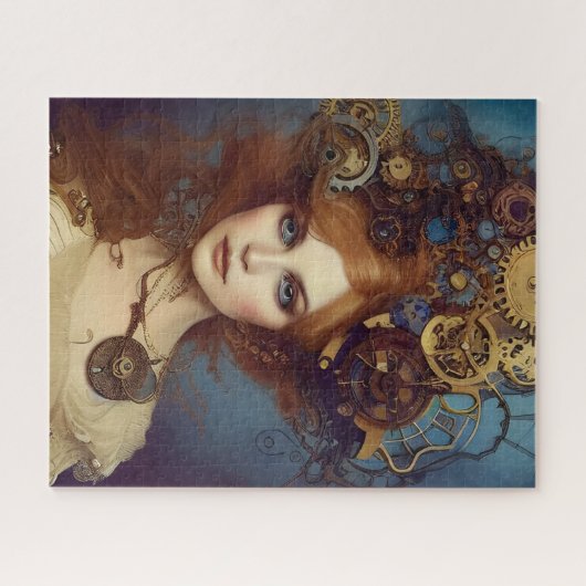 Steampunk Alice Atemberaubend Fantasy Portrait Puzzle (Horizontal)