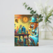Steampunk-Alice erstellt Tränke in einem Alchemy-L Postkarte (Stehend Vorderseite)