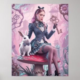 Steampunk-Alice-im-Wunderland-Poster Poster