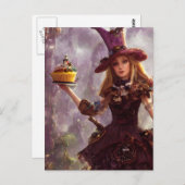 Steampunk-Alice mit einem Cupcuke Postkarte (Vorne/Hinten)