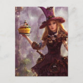 Steampunk-Alice mit einem Cupcuke Postkarte (Vorderseite)