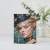Steampunk Alice Postkarte (Stehend Vorderseite)