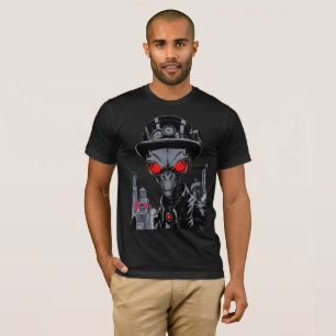 Steampunk-Alien-Gentleman Rote Augen Sci-Fi-T-Shir T-Shirt