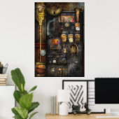Steampunk - All das für eine Tasse Kaffee Poster (Heimbüro)