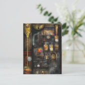 Steampunk - All das für eine Tasse Kaffee Postkarte (Stehend Vorderseite)