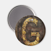 Steampunk - Alphabet - G ist für Gears Magnet (Vorderseite/Rückseite)