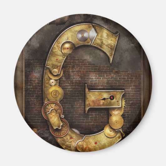 Steampunk - Alphabet - G ist für Gears Magnet (Vorne)