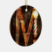 Steampunk - Alphabet - M is for Mustache Keramik Ornament (Rechts)