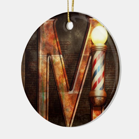 Steampunk - Alphabet - M is for Mustache Keramik Ornament (Links)