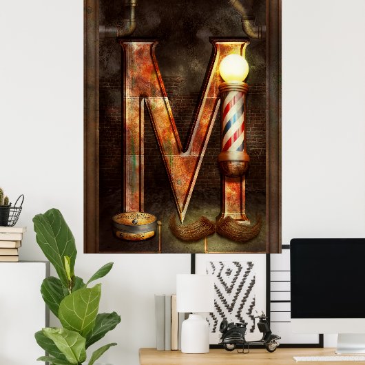 Steampunk - Alphabet - M is for Mustache Poster (Heimbüro)
