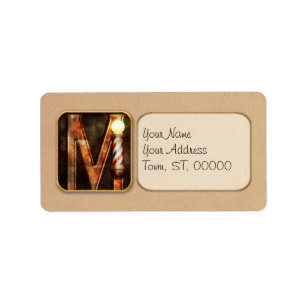 Steampunk - Alphabet - M ist für Schnurrbart Adressaufkleber