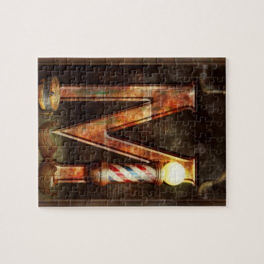 Steampunk - Alphabet - M ist für Schnurrbart Puzzle (Horizontal)