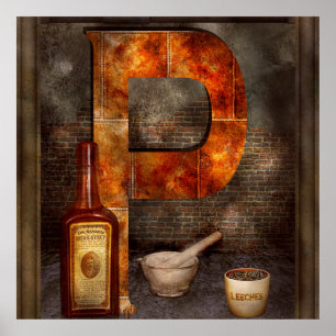 Steampunk - Alphabet - P ist für Apotheke bestimmt Poster