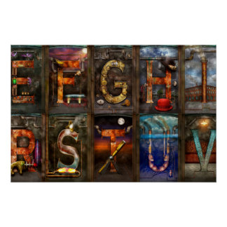 Steampunk - Alphabet - Vollständig Alphabet Poster