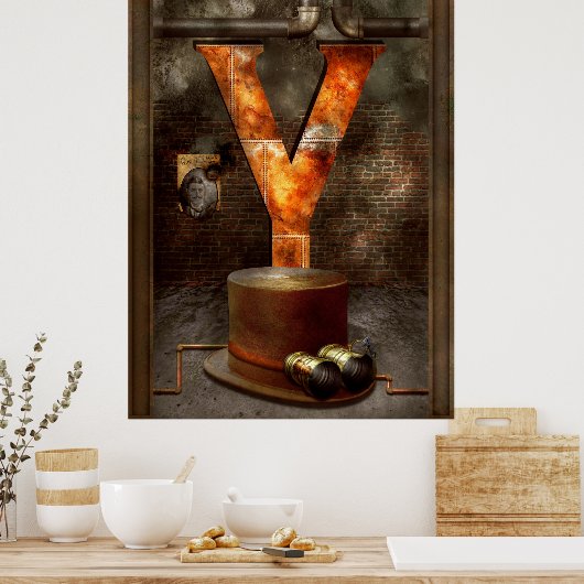Steampunk - Alphabet - Y ist für Gelbe Brille Poster (Küche)