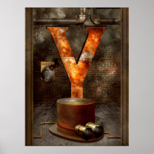 Steampunk - Alphabet - Y ist für gelbe Poster