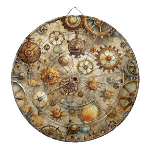 Steampunk-Alte-Karte-Dartscheibe Dartscheibe