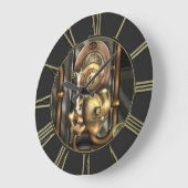 Steampunk am Herzen Große Wanduhr (Winkel)