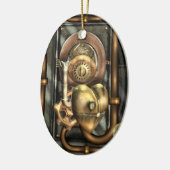 Steampunk am Herzen personalisiert Keramikornament (Links)