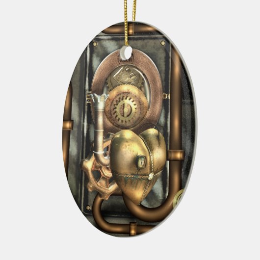 Steampunk am Herzen personalisiert Keramikornament (Links)