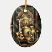 Steampunk am Herzen personalisiert Keramikornament (Vorne)