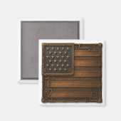 Steampunk American Flag. Magnet (Vorderseite/Rückseite)