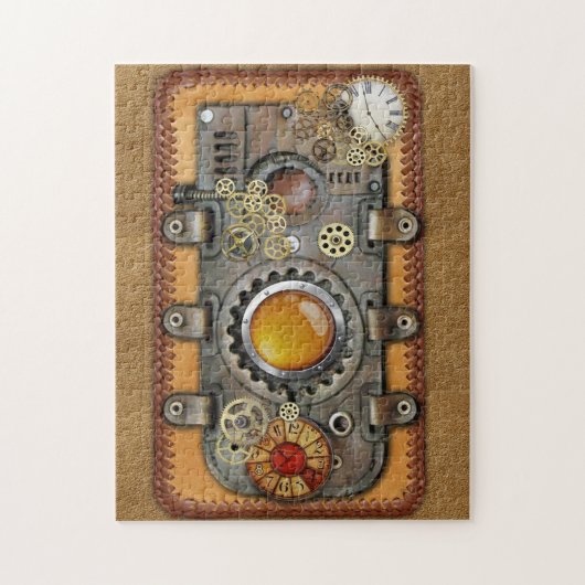 Steampunk an der Lederwand Puzzle (Vertikal)