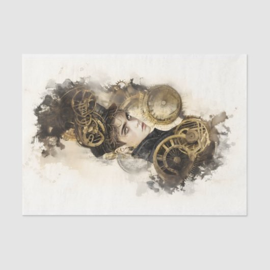 Steampunk Androgynous Zeichen BP9 Decoupage Seidenpapier (Vorderseite)