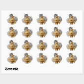 Steampunk Android used-Look Runder Aufkleber (Blatt)