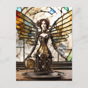 Steampunk Angel Mixed Media Doll Postkarte